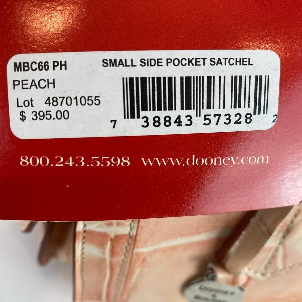 Vintage Y2K Dooney & Bourke Croc Leather Satchel Handbag Peach Charm Pockets NWT - Picture 10 of 13